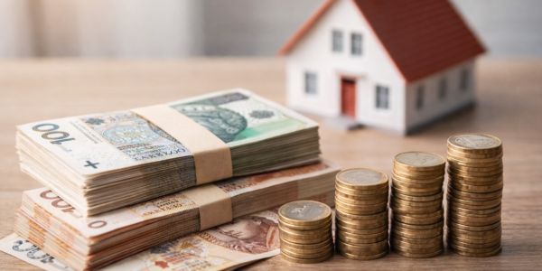 pieniądze w portfelu i oszczędności na koncie jako symbol majątku przeciętnego Polaka w 2026 roku