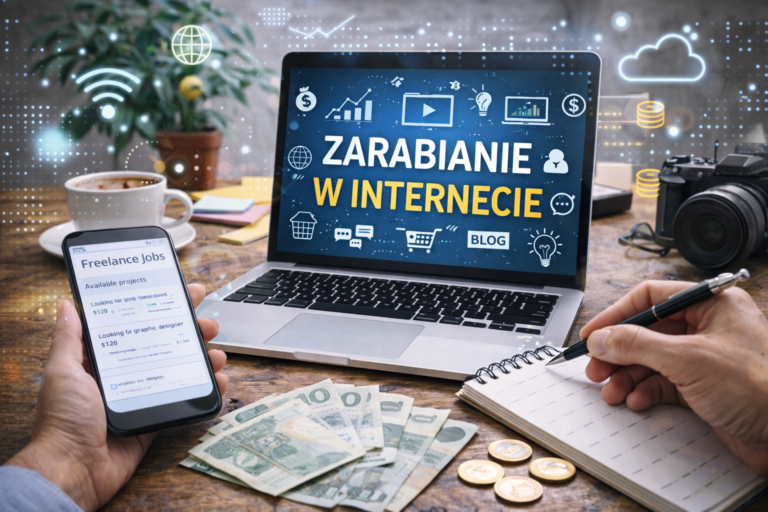 Praca przy laptopie i telefonie jako sposób na zarabianie w internecie